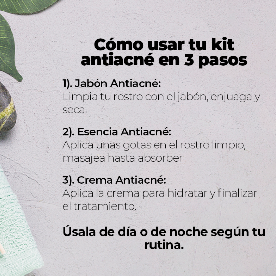 KIT ANTI- ACNE | LIMPIADOR, TONICO Y CREMA HIDRATANTE