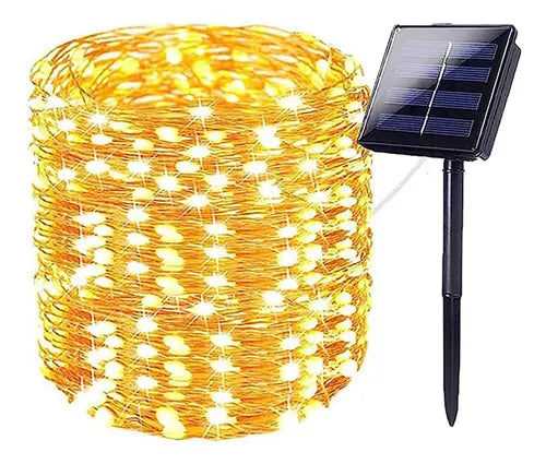 Luces Led Navideñas Lineal Solar De 100l