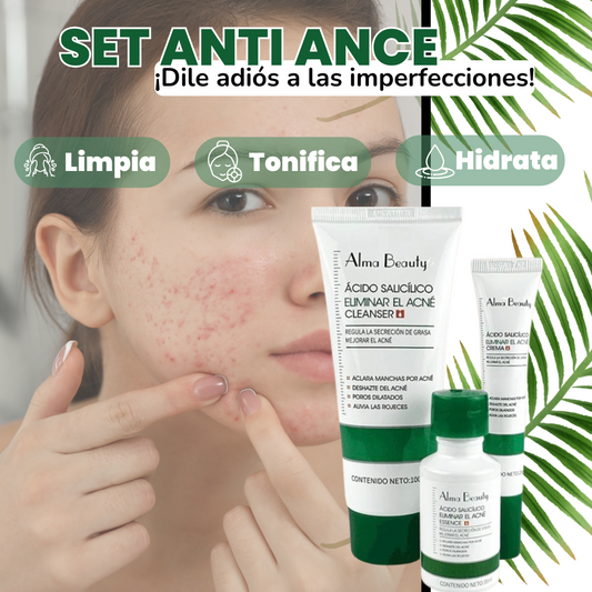 KIT ANTI- ACNE | LIMPIADOR, TONICO Y CREMA HIDRATANTE