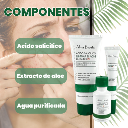KIT ANTI- ACNE | LIMPIADOR, TONICO Y CREMA HIDRATANTE
