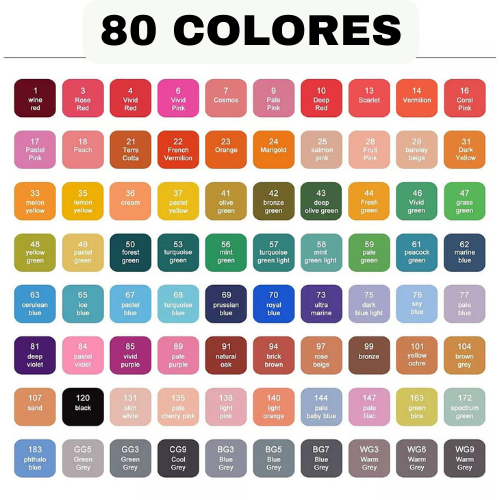 kit Marcadores 80 colores diferentes