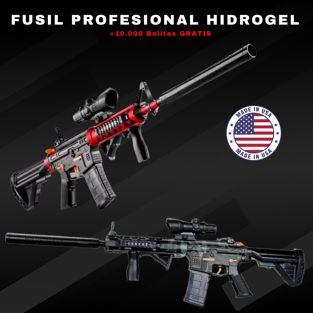 PISTOLA DE HIDROGEL MODELO: FUSIL M4A1 + 10.000 BOLITAS ¡GRATIS!